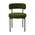 Oikiture 2x Dining Chair Round Boucle Seats Backrest Green