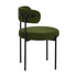 Oikiture 2x Dining Chair Round Boucle Seats Backrest Green