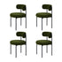 4x Dining Chair Round Boucle Seats Backrest Green