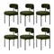 6x Dining Chair Round Boucle Seats Backrest Green