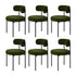 6x Dining Chair Round Boucle Seats Backrest Green