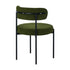 6x Dining Chair Round Boucle Seats Backrest Green