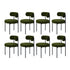 8x Dining Chair Round Boucle Seats Backrest Green