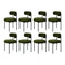 8x Dining Chair Round Boucle Seats Backrest Green