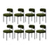 8x Dining Chair Round Boucle Seats Backrest Green