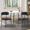 Oikiture Set of 2 PU Leather Dining Chairs Black Upholstered Metal Legs