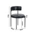 Oikiture 2x Dining Chair Round Leather Black