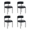 Oikiture 4x Dining Chair Round Leather Brown