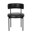 Oikiture 4x Dining Chair Round Leather Brown