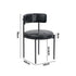 Oikiture 4x Dining Chair Round Leather Brown