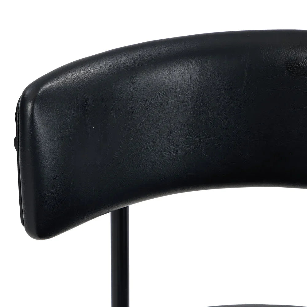 6x Dining Chair Round Leather Brown