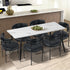 6x Dining Chair Round Leather Brown