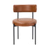 Oikiture 2x Dining Chair Round Leather Brown
