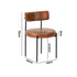 Oikiture 2x Dining Chair Round Leather Brown