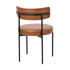 Oikiture 2x Dining Chair Round Leather Brown