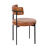 Oikiture 2x Dining Chair Round Leather Brown