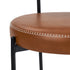Oikiture 2x Dining Chair Round Leather Brown