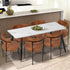Oikiture 2x Dining Chair Round Leather Brown
