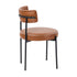 Oikiture 4x Dining Chair Round Leather Black