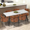 Oikiture Set of 6 PU Leather Dining Chairs Brown Metal Legs Modern