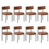 Oikiture 8x Dining Chair Round Leather Black