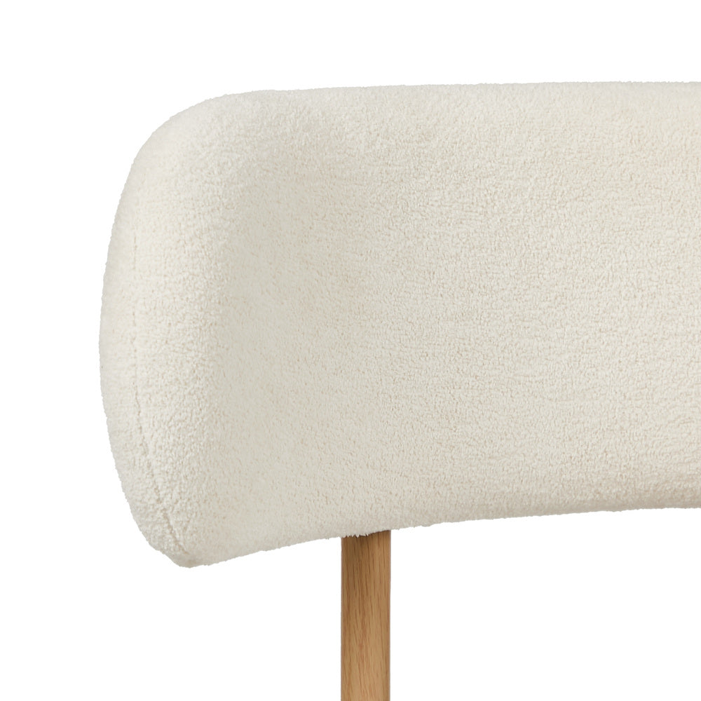4x Dining Chair Boucle Kitchen Lounge Seats White & Natural