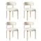4x Dining Chair Boucle Kitchen Lounge Seats White & Natural