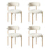 4x Dining Chair Boucle Kitchen Lounge Seats White & Natural