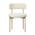 6x Dining Chair, Boucle Kitchen Lounge Seats, White & Natural Colour Combo