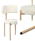 6x Dining Chair, Boucle Kitchen Lounge Seats, White & Natural Colour Combo