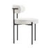 2x Dining Chair Boucle Seats Backrest White