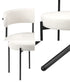 2x Dining Chair Boucle Seats Backrest White