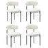 4x Dining Chair Round Boucle Backrest White