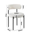 4x Dining Chair Round Boucle Backrest White