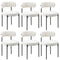 6x Dining Chair Round Boucle Backrest White