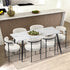 6x Dining Chair Round Boucle Backrest White