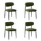 4x Dining Chairs Kitchen Chair Cafe Chair Boucle Black&Green