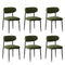 6x Dining Chairs Kitchen Chair Cafe Chair Boucle Black&Green