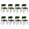 8x Dining Chairs Kitchen Chair Cafe Chair Boucle Black&Green