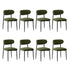 8x Dining Chairs Kitchen Chair Cafe Chair Boucle Black&Green