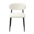 Oikiture 2x Dining Chairs Boucle Black and White
