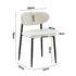 Oikiture 2x Dining Chairs Boucle Black and White