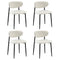 Oikiture 4x Dining Chairs Boucle Fabric Black&White