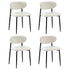 Oikiture 4x Dining Chairs Boucle Fabric Black&White