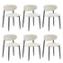Oikiture 6x Dining Chairs Boucle Fabric Black&White