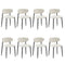 Oikiture 8x Dining Chairs Boucle Fabric Black&White
