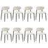 Oikiture 8x Dining Chairs Boucle Fabric Black&White