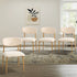 Oikiture 4x Dining Chairs Boucle Beige & Natural