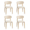 Oikiture 4x Dining Chairs Boucle Beige & Natural