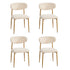 Oikiture 4x Dining Chairs Boucle Beige & Natural